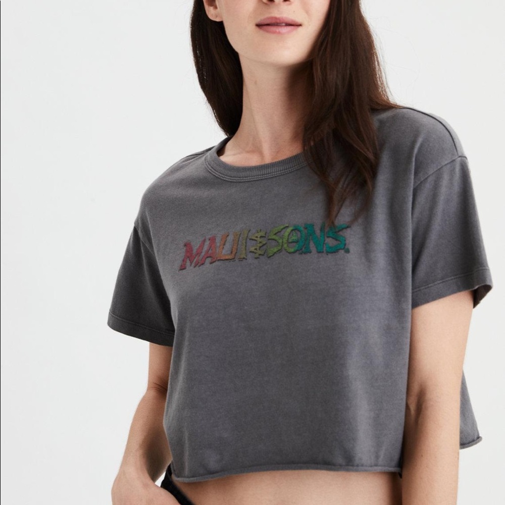 American Eagle Maui and sons cropped T